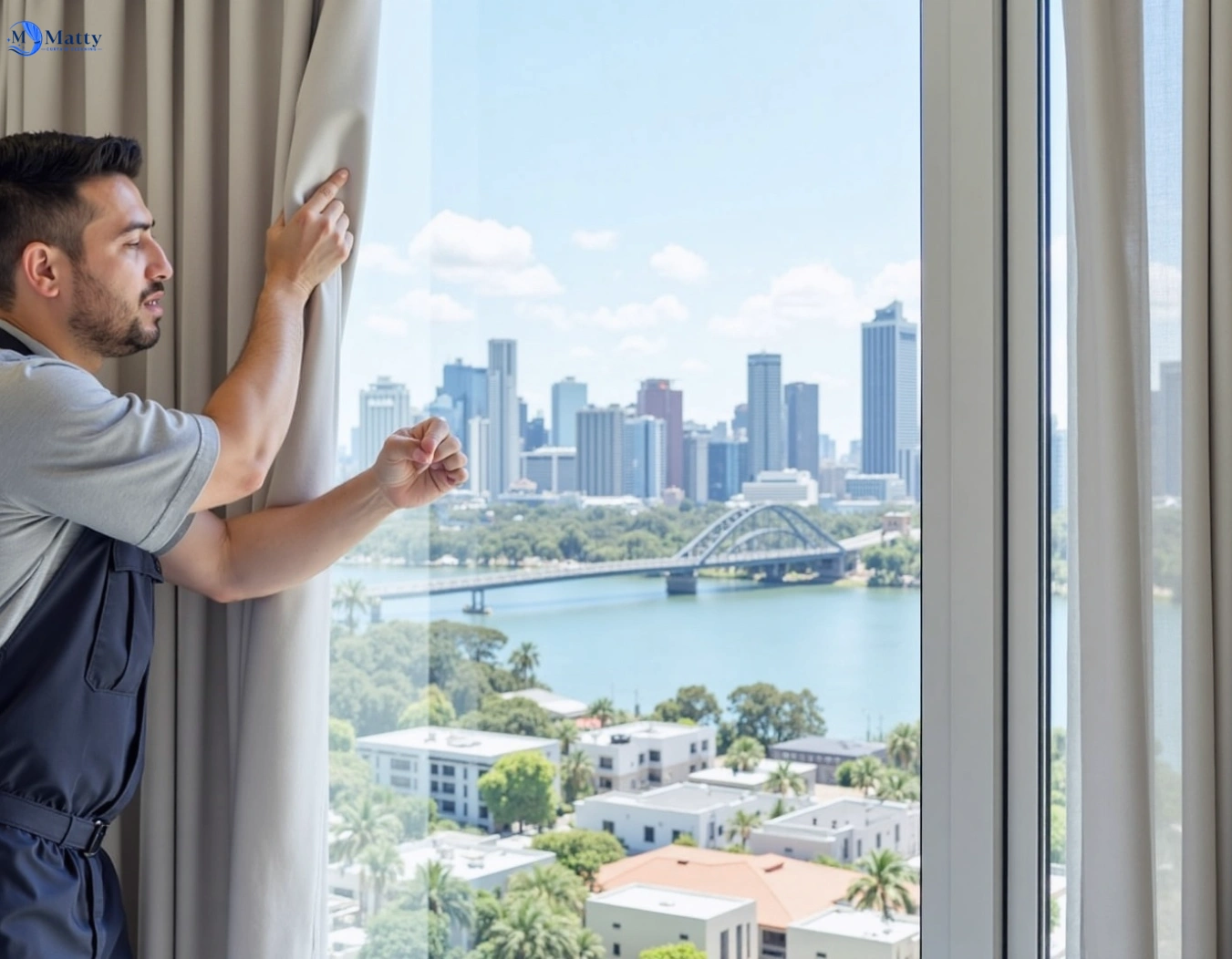 Professional curtain steam cleaning service meadowbrook QLD by Matty Curtain Cleaning